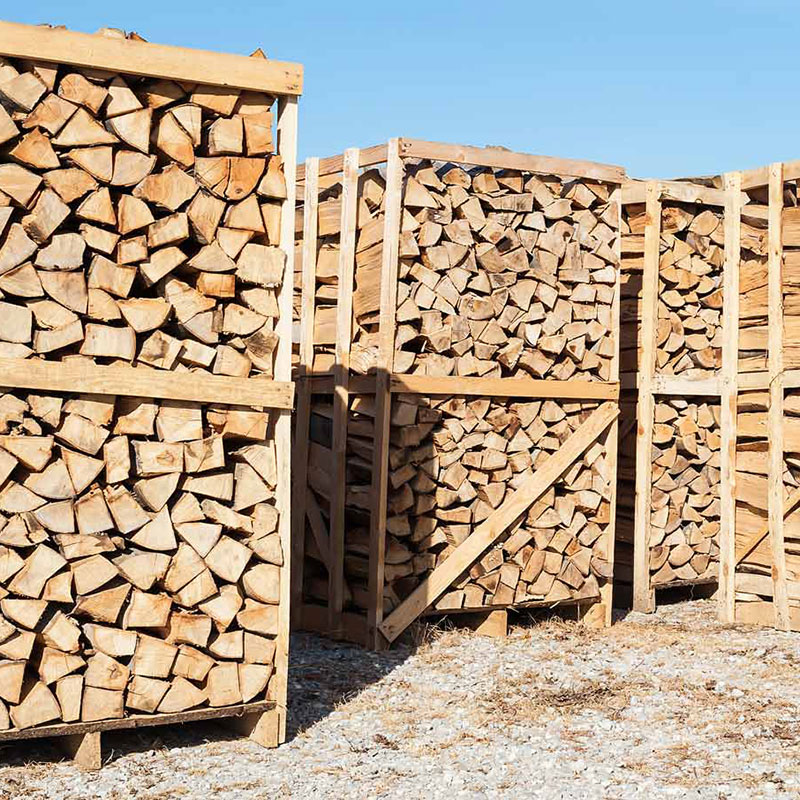 Gestapeltes Brennholz in Fahndorf